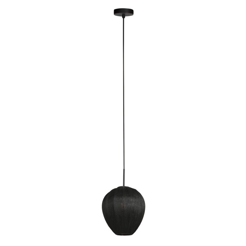 Lámpara colgante negra con pantalla de lino en forma de gota Mexlite HaloSwap - Ø 25 cm - Imagen 2