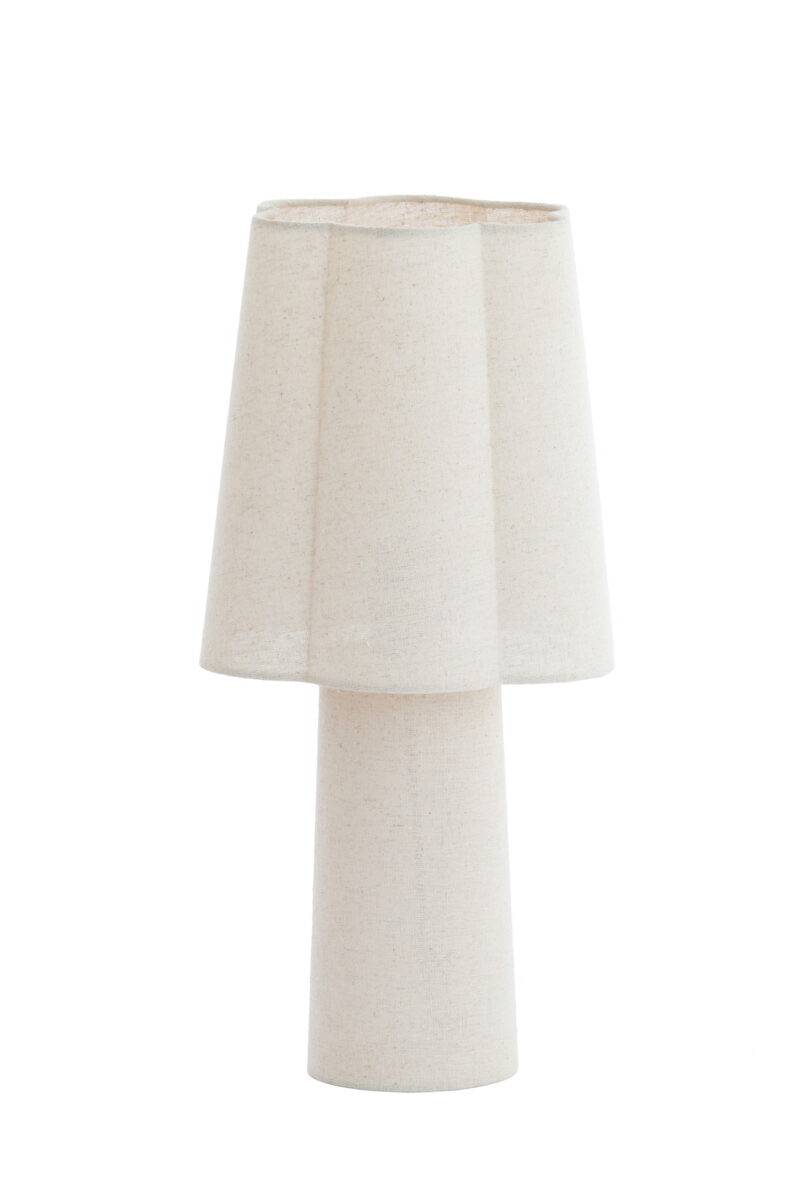 Lámpara de mesa color crema con estructura acanalada Light & Living Musaby – H. 50 cm - Imagen 2