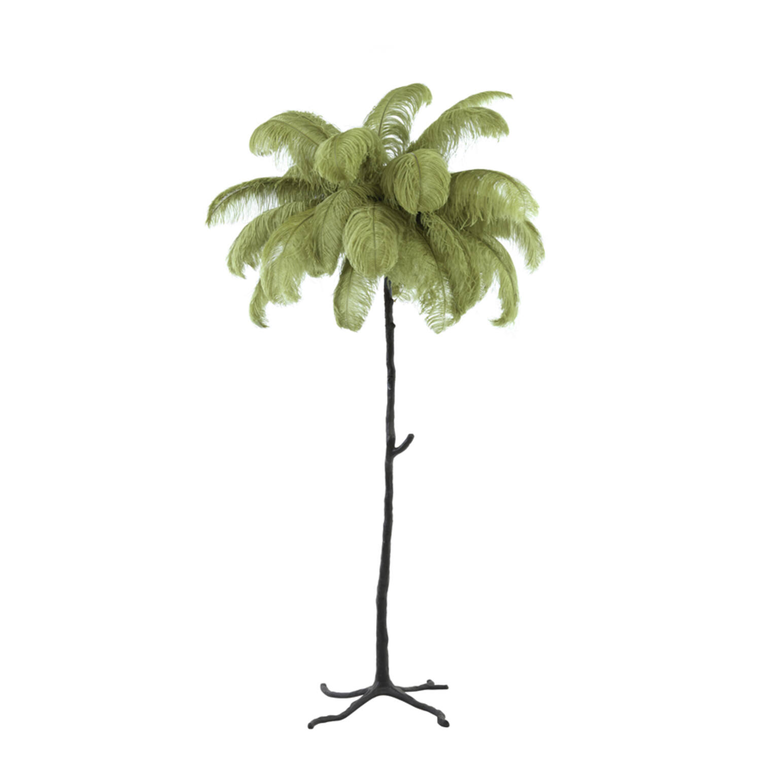 Lámpara de pie diseño con plumas verdes Light & Living Feather – H. 180 cm