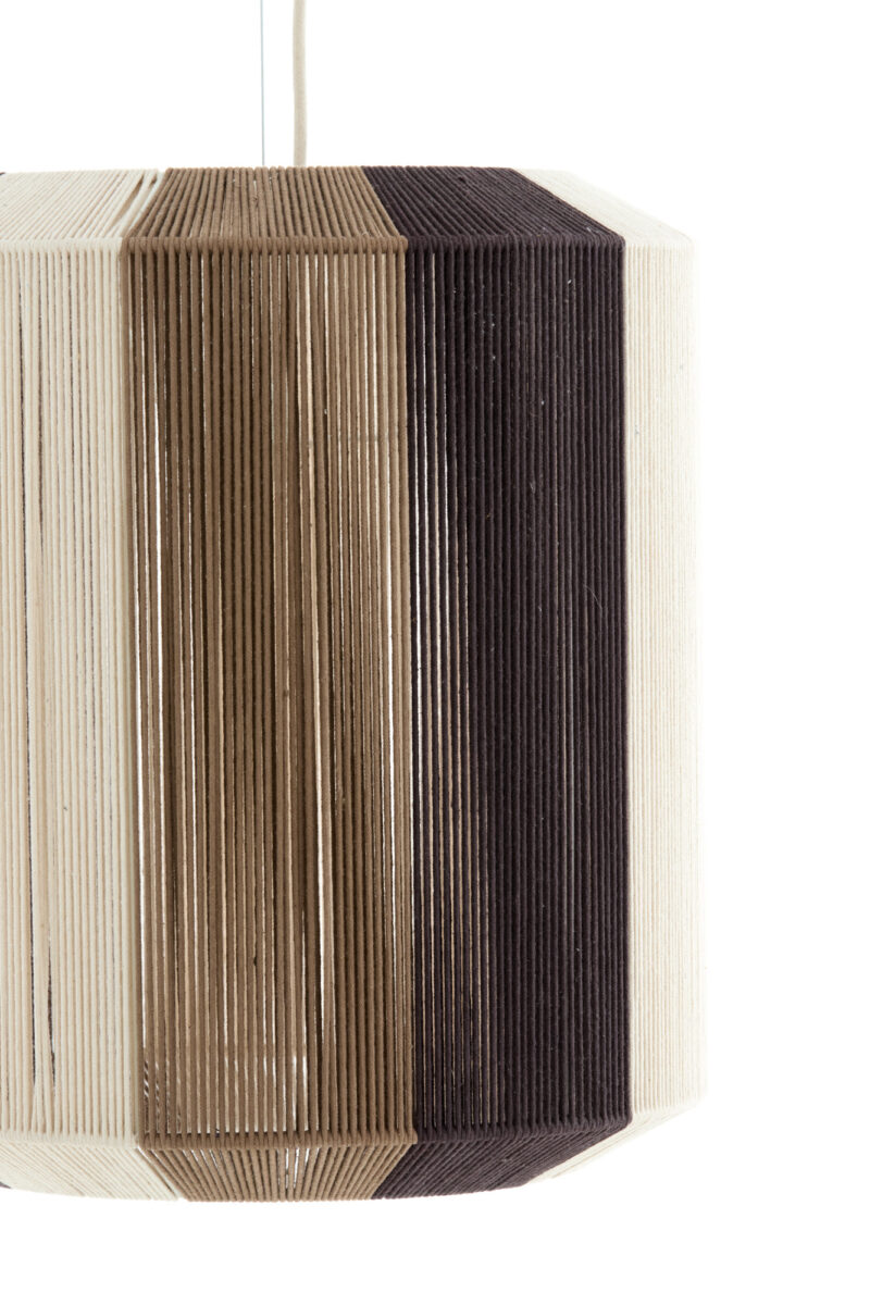 Lámpara colgante de tela marrón con rayas Light & Living Kozana - Ø 48 cm - Imagen 3