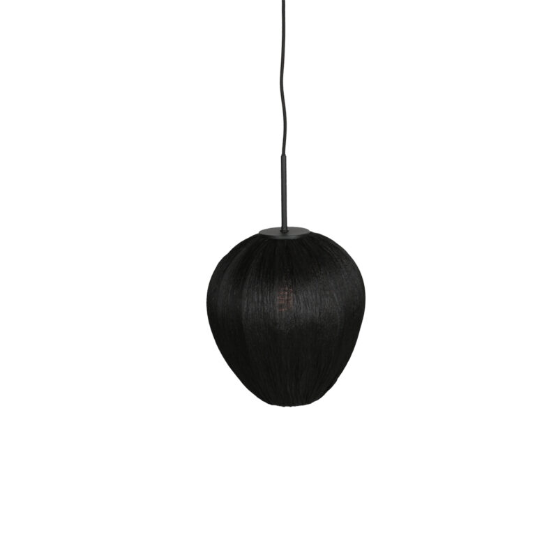 Lámpara colgante negra con pantalla de lino en forma de gota Mexlite HaloSwap - Ø 25 cm