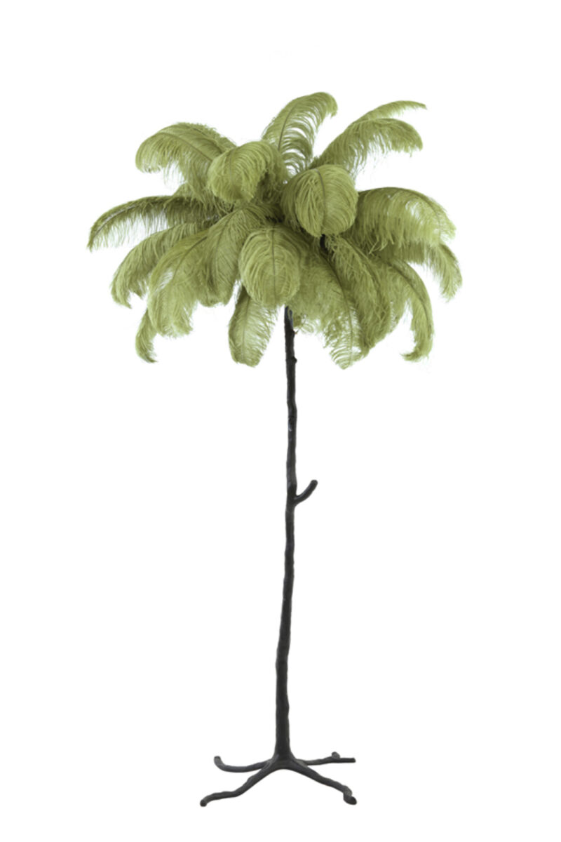 Lámpara de pie diseño con plumas verdes Light & Living Feather – H. 180 cm - Imagen 2