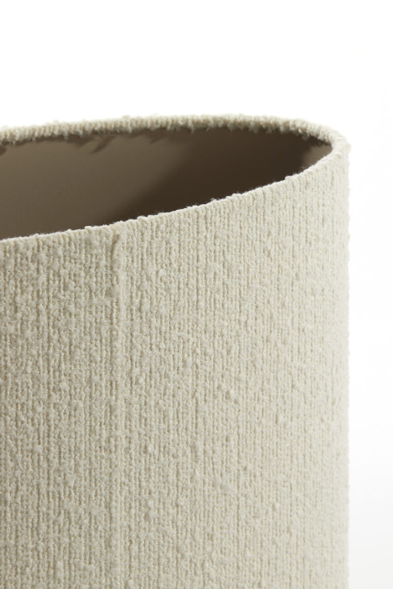 Pantalla de tela en forma cilíndrica de color beige Light & Living Bolero - H. 28 cm - Imagen 6