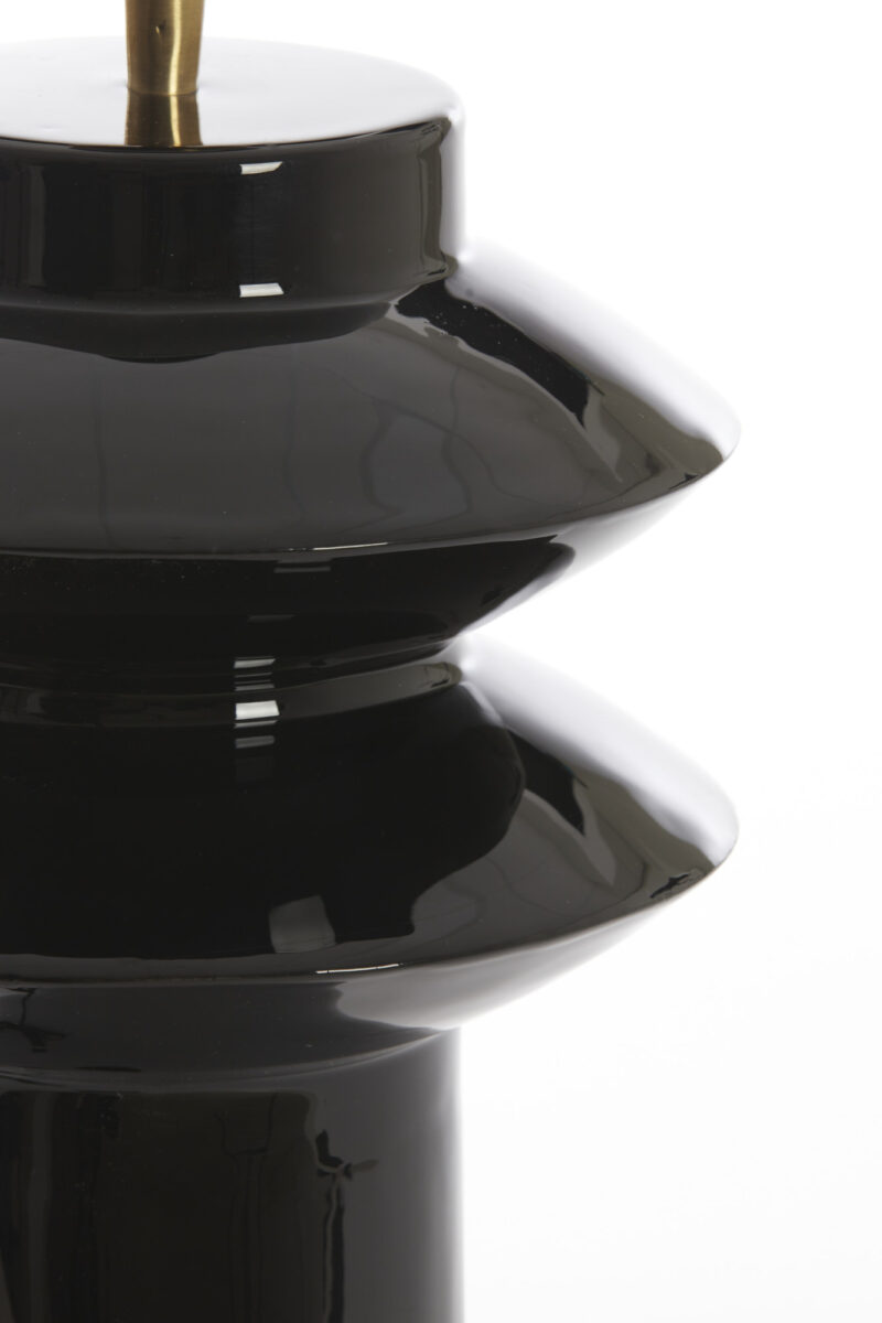 Base de lámpara negra brillante moderna Light & Living Petch - H. 40 cm - Imagen 6