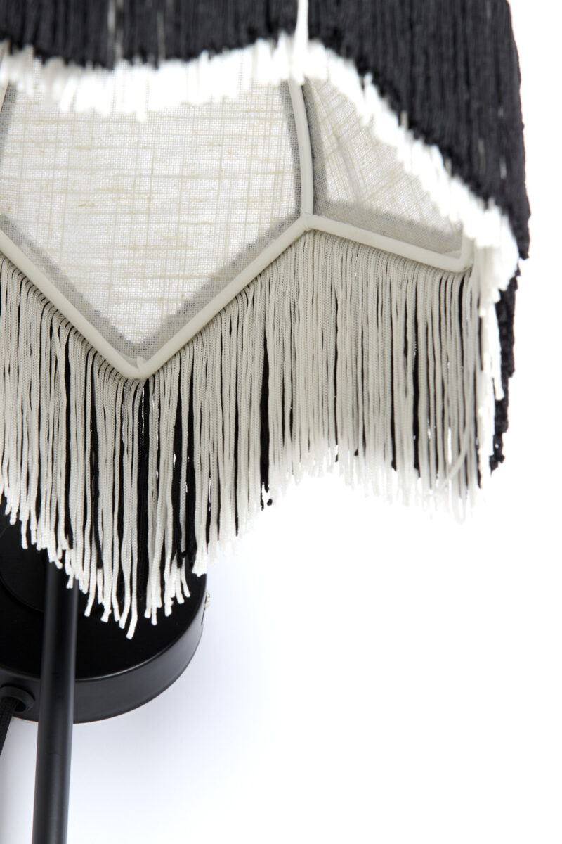 Pantalla con flecos en blanco y negro Light & Living Sulina – H. 47 cm - Imagen 7