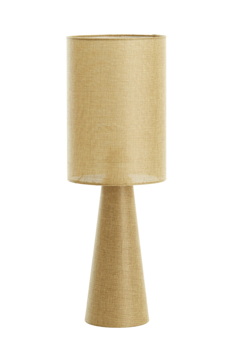 Lámpara cilíndrica dorada de tela Light & Living Micky - H. 58 cm - Imagen 2