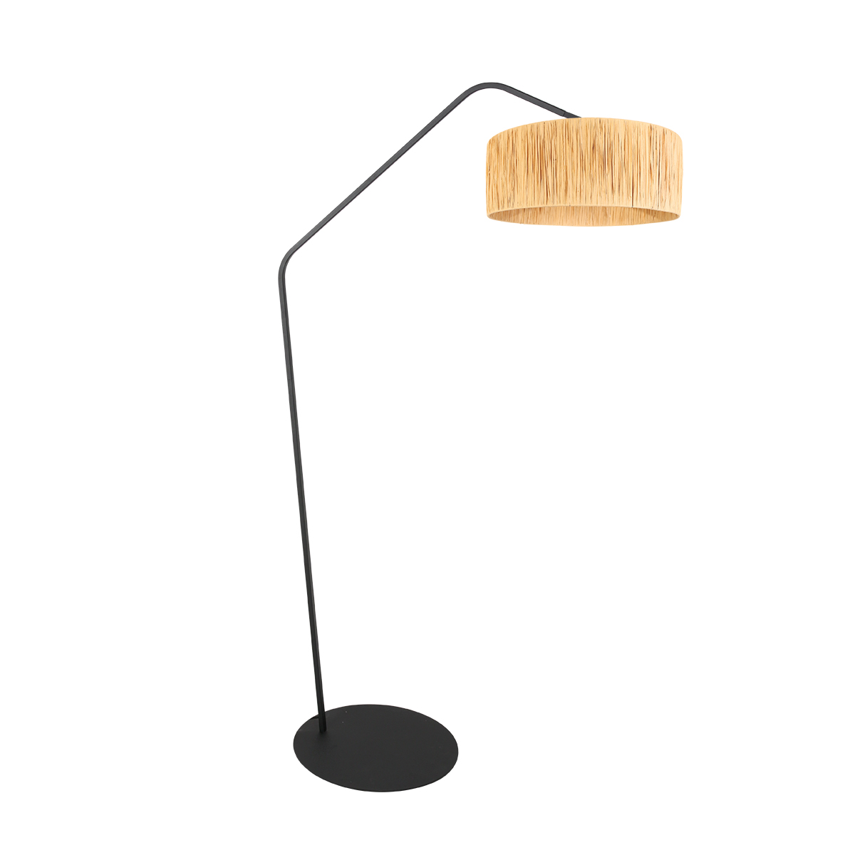 Lámpara negra con pantalla de esparto Anne Lighting ZigZag