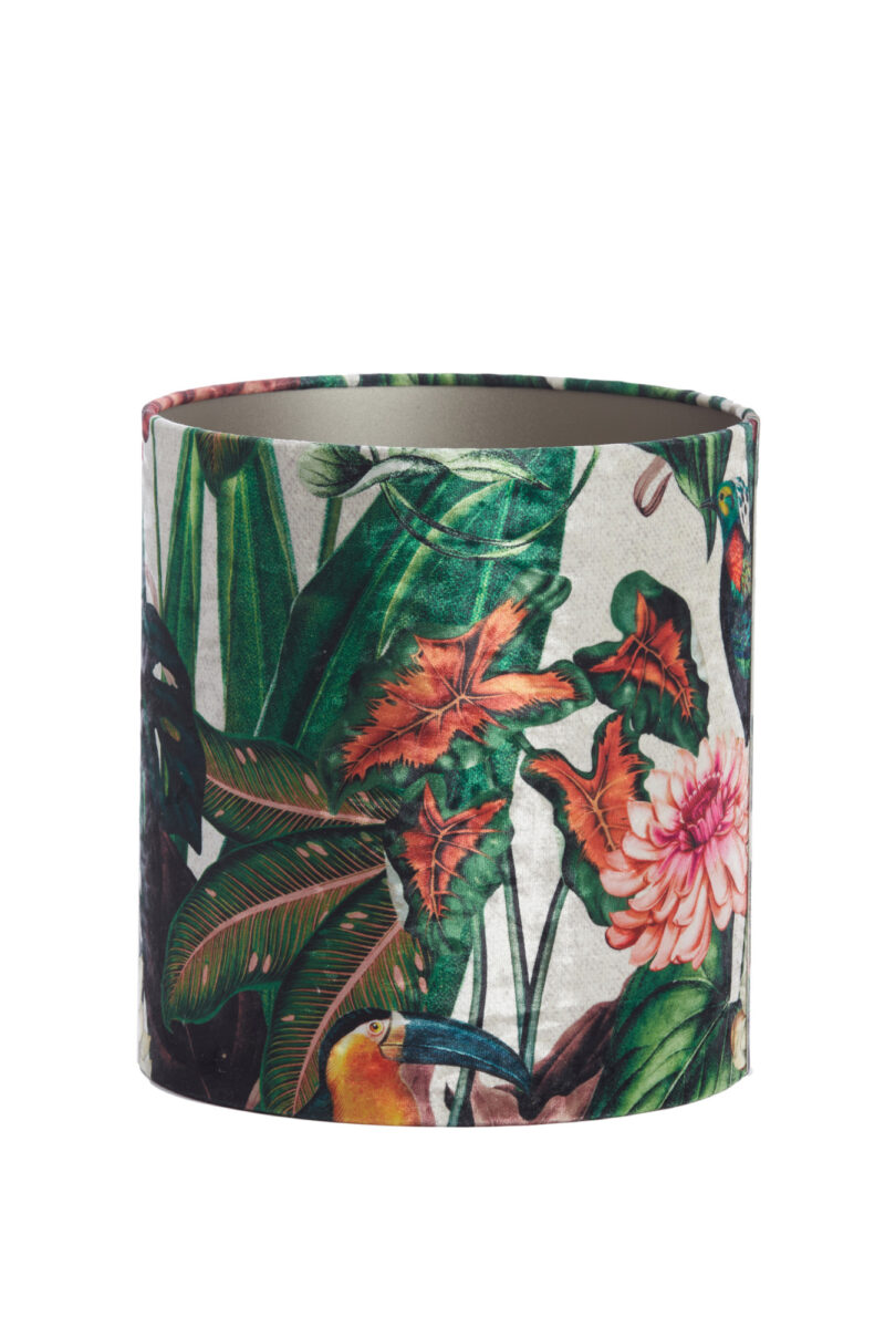 Pantalla de lámpara de tela tropical en forma cilíndrica Light & Living Dahlia - Ø 40 cm - Imagen 2