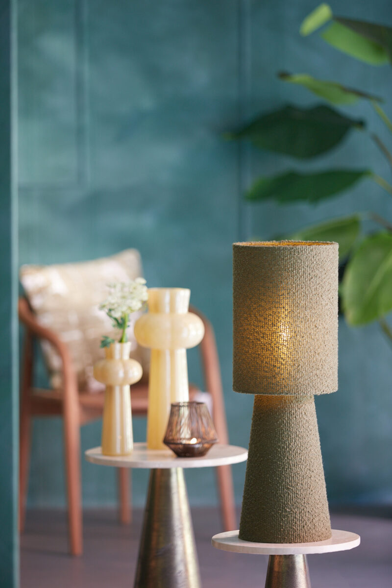 Lámpara de mesa cilíndrica verde Light & Living Mikkel - H. 58 cm - Imagen 5