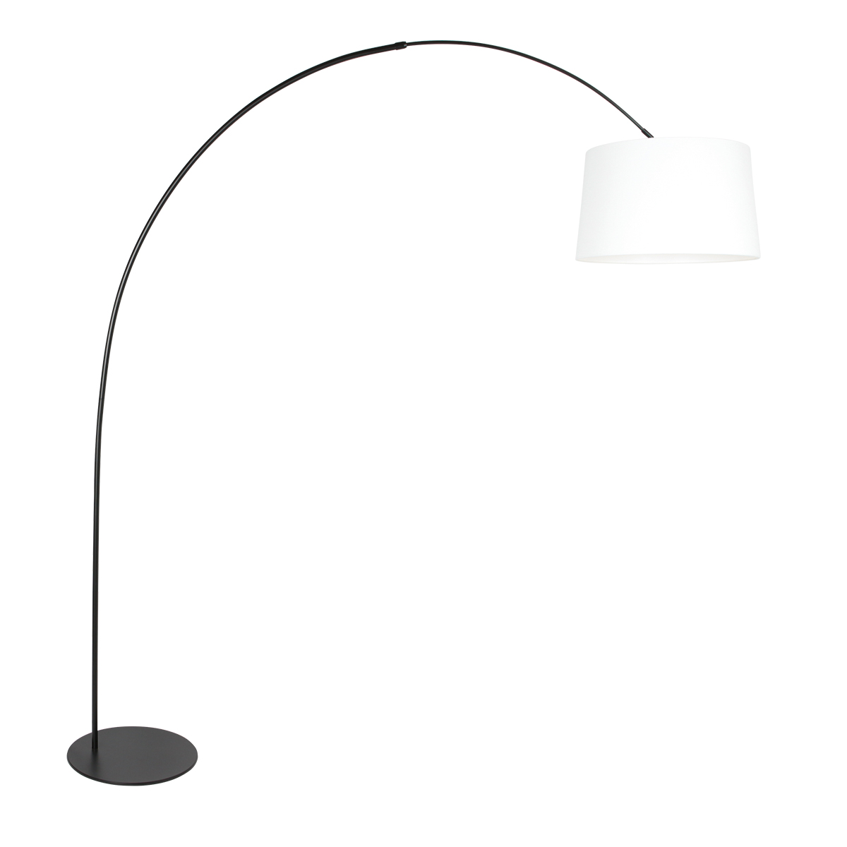 Lámpara minimalista negra con pantalla textil Anne Lighting Curve