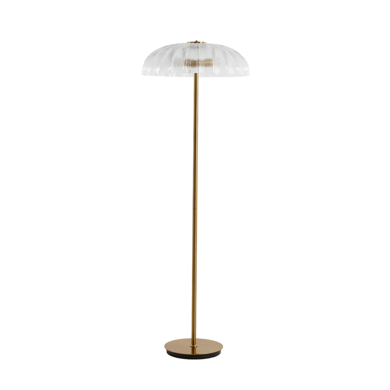 Lámpara de pie clásica dorada con pantalla de vidrio tipo paraguas Light & Living Fungo - H. 155 cm