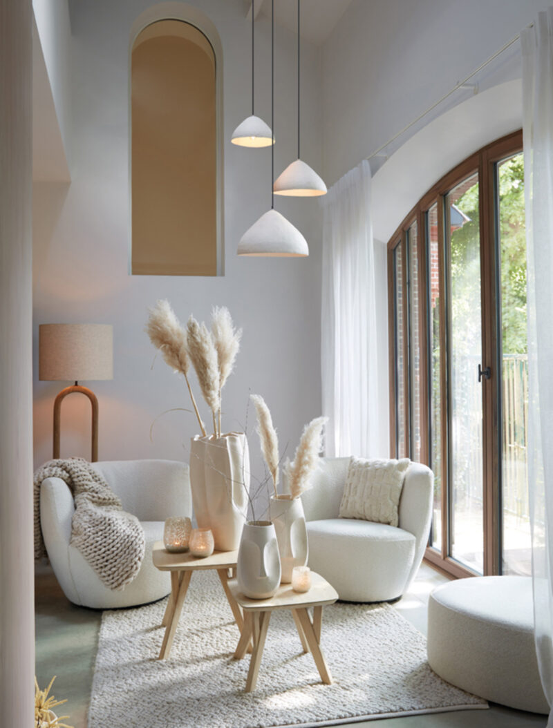 Suspensión beige con diseño natural y sencillo Light & Living Elimo - Ø 32 cm - Imagen 4