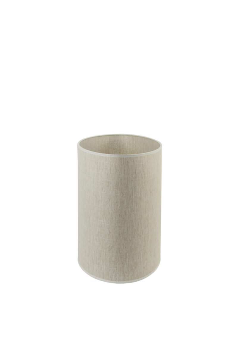 Pantalla de lámpara beige en forma cilíndrica de tela Light & Living Breska - H. 38 cm - Imagen 4