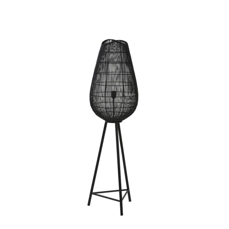 Lámpara de pie negra de alambre Light & Living Yumi – H. 128 cm