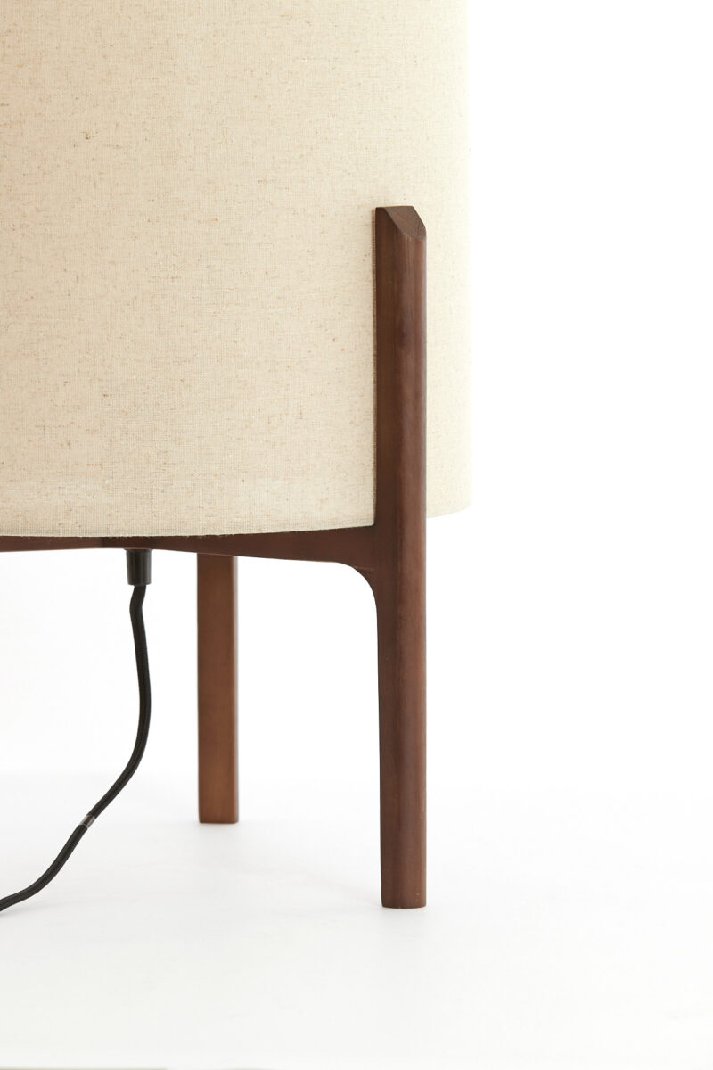 Lámpara de mesa redonda con pantalla beige Light & Living Litto – H. 58 cm - Imagen 6
