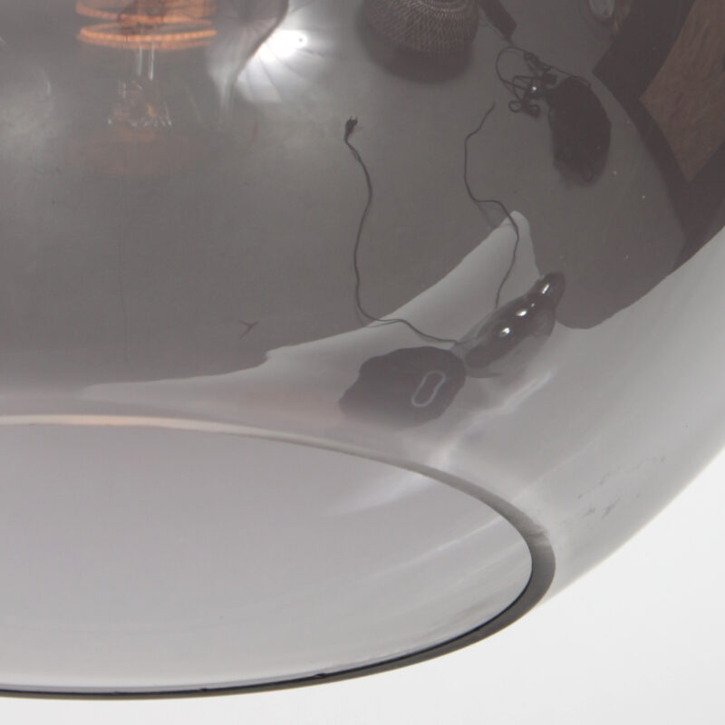 Lámpara colgante con bola negra de vidrio ahumado Mexlite HaloSwap - Ø 30 cm - Imagen 7