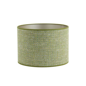 Pantalla de lámpara de tela verde cilindrica Light & Living Tweed
