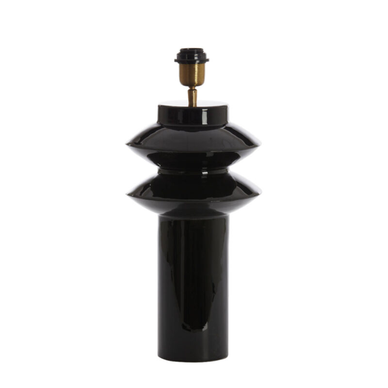 Base de lámpara negra brillante moderna Light & Living Petch - H. 40 cm