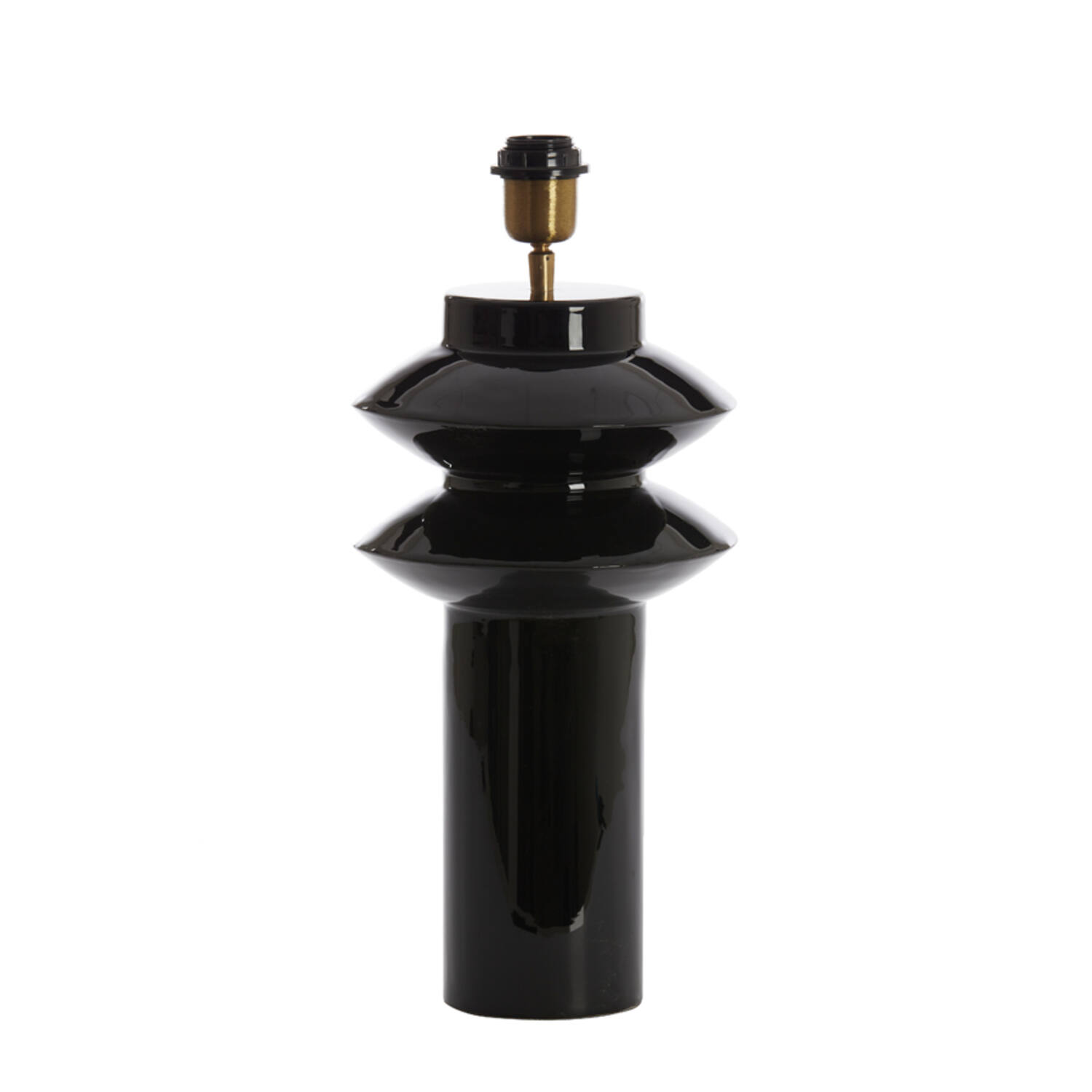 Base de lámpara negra brillante moderna Light & Living Petch - H. 40 cm