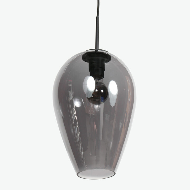 Lámpara colgante con pantalla en forma de gota de vidrio ahumado Mexlite HaloSwap - Ø 22,50 cm - Imagen 7