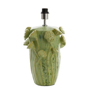 Base de lámpara de cerámica verde flores Light & Living Lavci - H. 36,5 cm