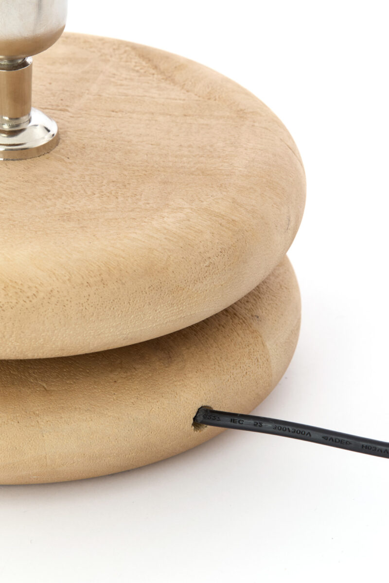 Base de lámpara de madera con casquillo de estilo Light & Living Eboli - H. 9 cm - Imagen 5
