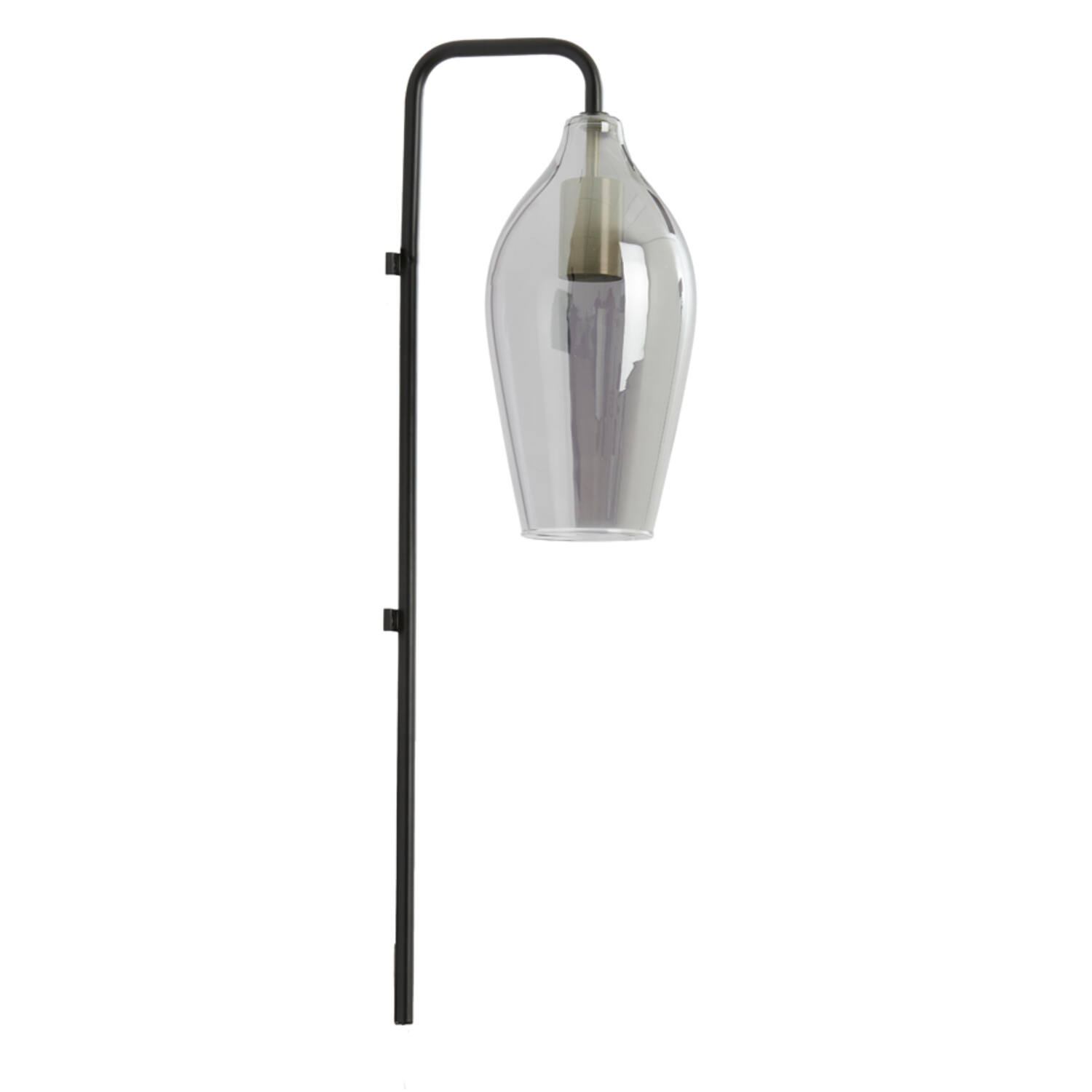 Pantalla de vidrio con detalle metálico Light & Living Lukaro – H. 65 cm