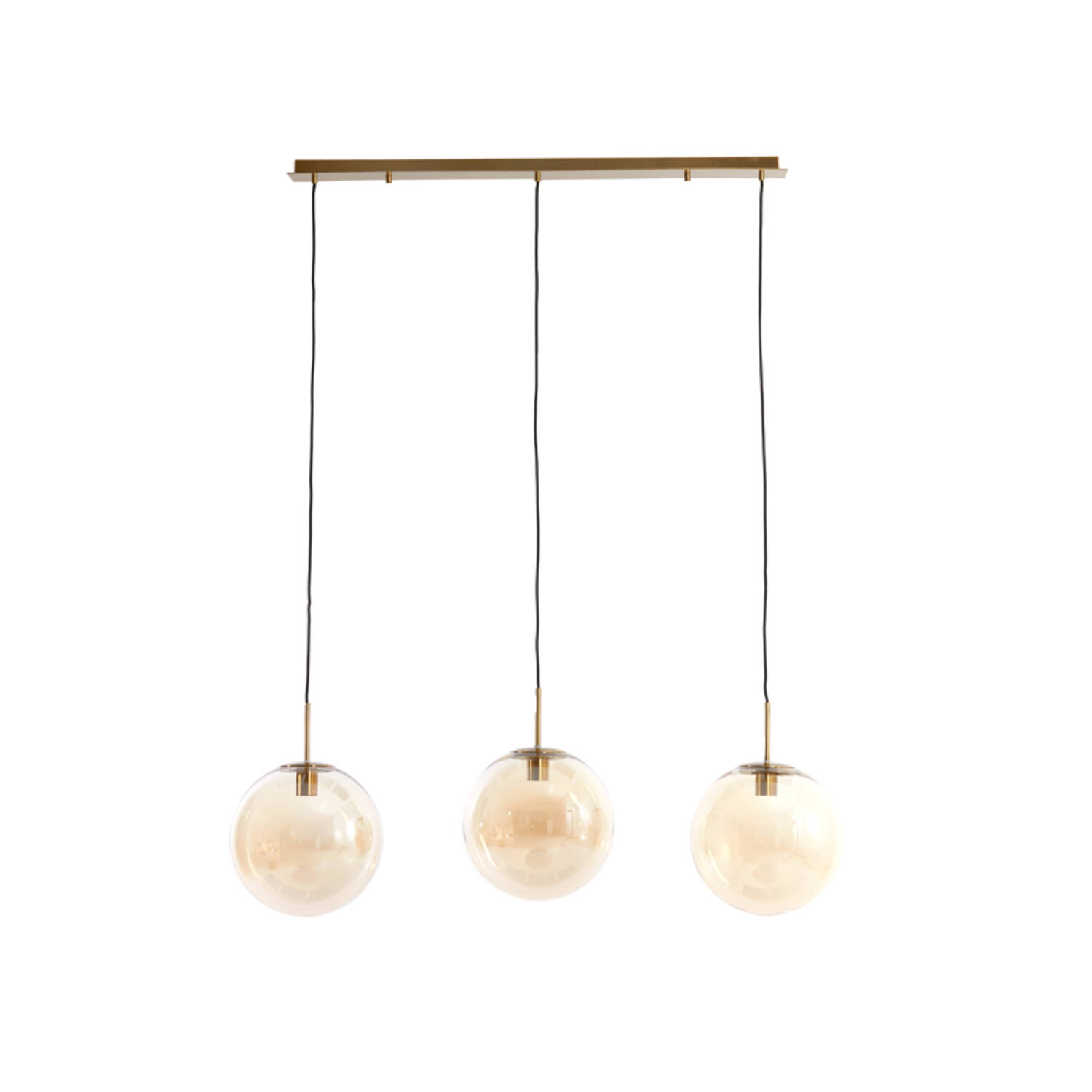 Lámpara colgante de vidrio con detalles dorados brillantes Light & Living Medina – An. 120 cm