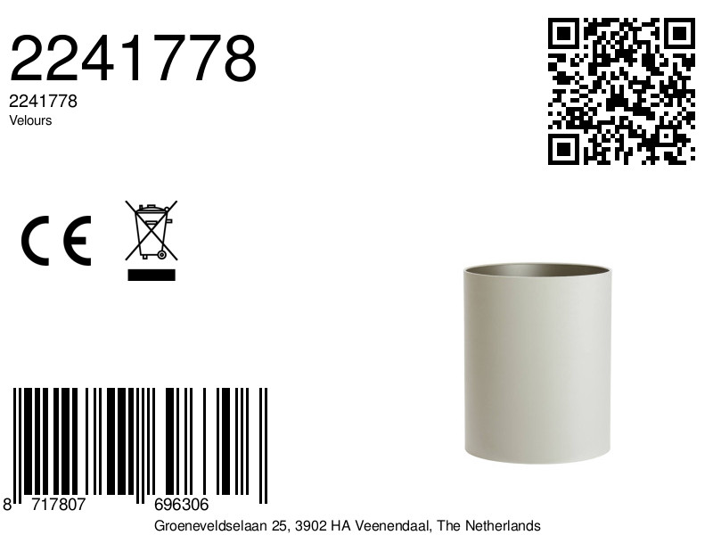 Pantalla de lámpara en forma de cilindro en gris Light & Living Velours - Imagen 9