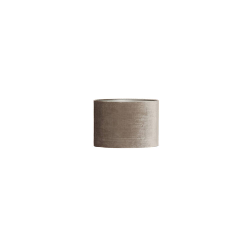 Pantalla de lámpara de terciopelo taupe en forma de cilindro Light & Living Palata - H. 25 cm