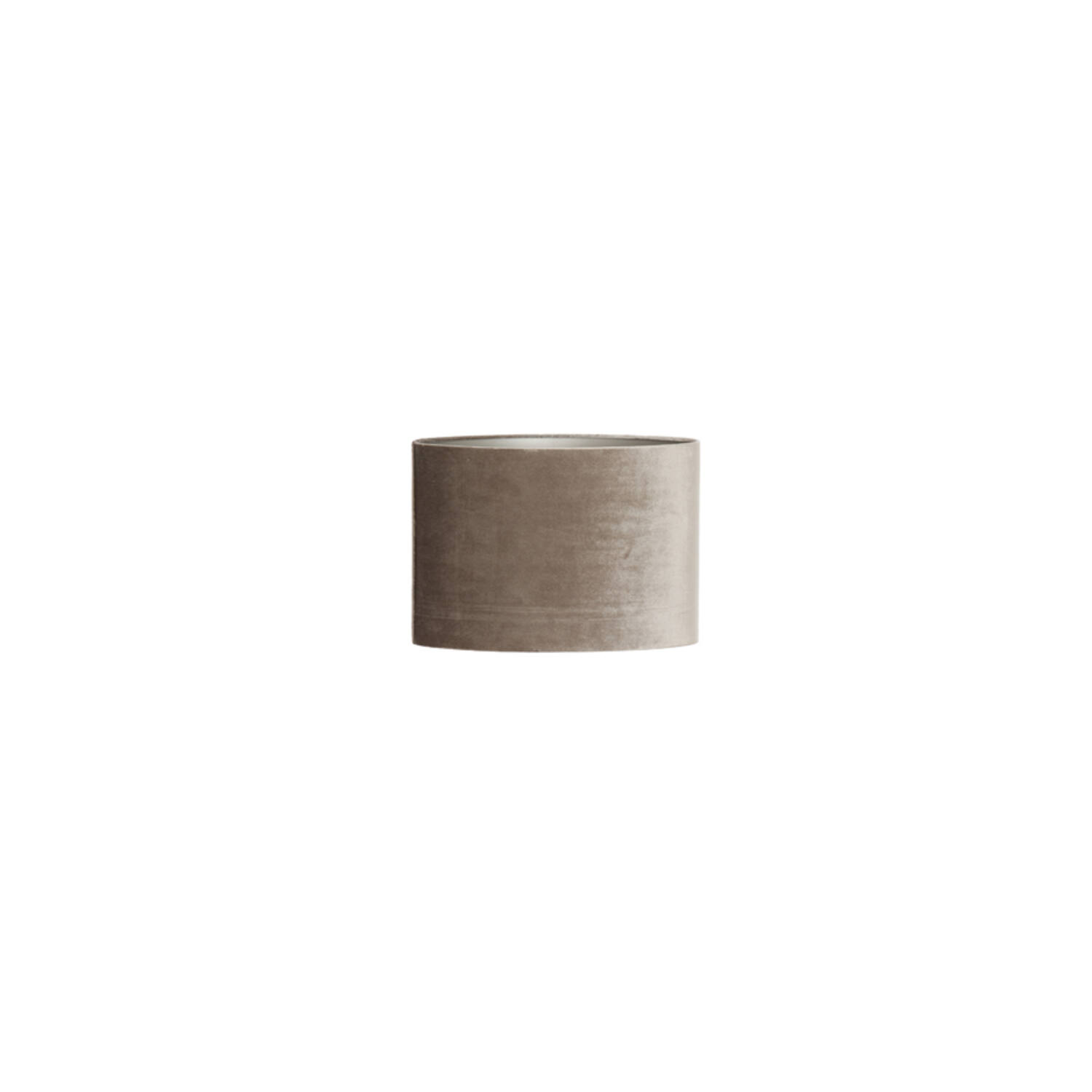 Pantalla de lámpara de terciopelo taupe en forma de cilindro Light & Living Palata - H. 25 cm