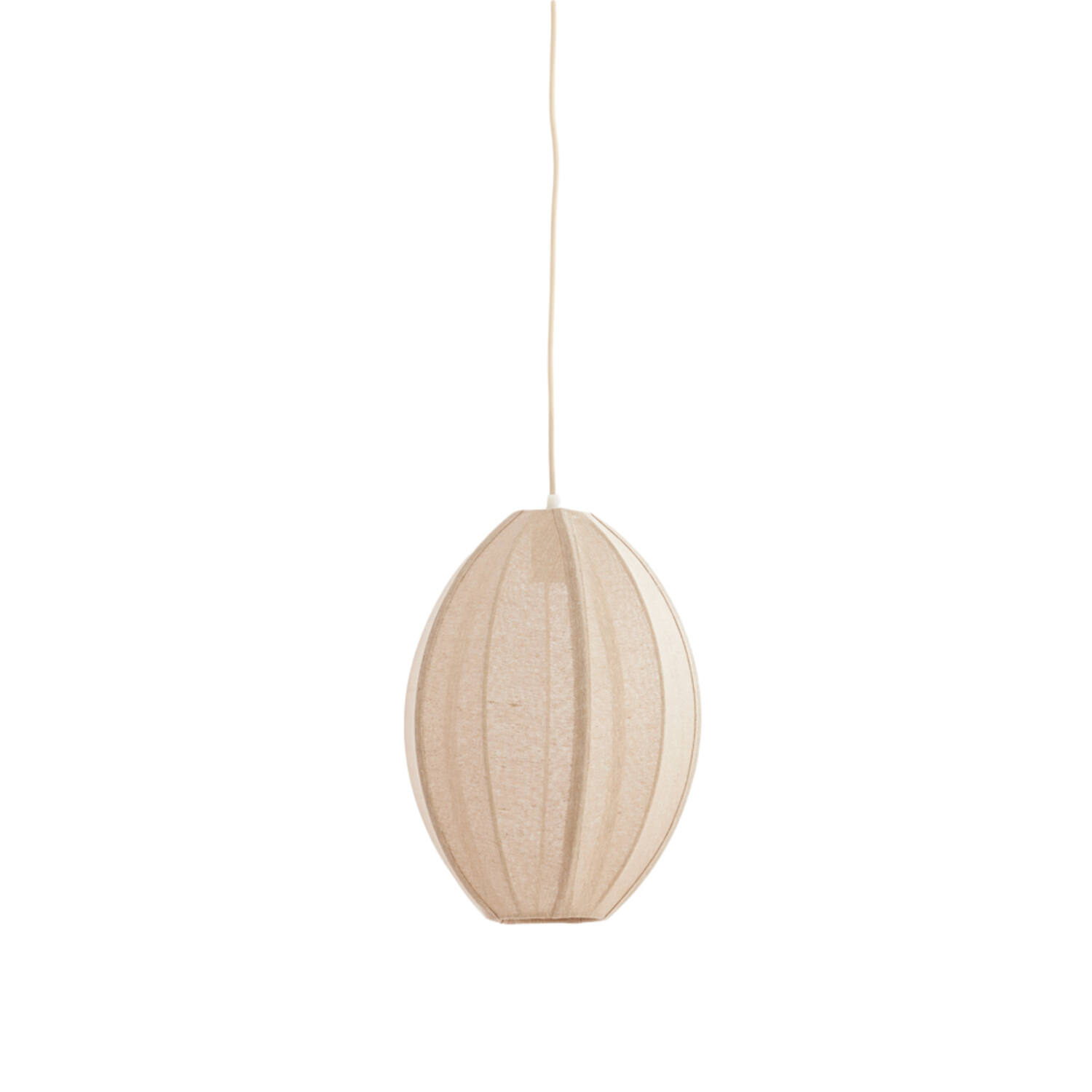 Lámpara colgante ovalada de tela beige Light & Living Milatos - Ø 28,5 cm