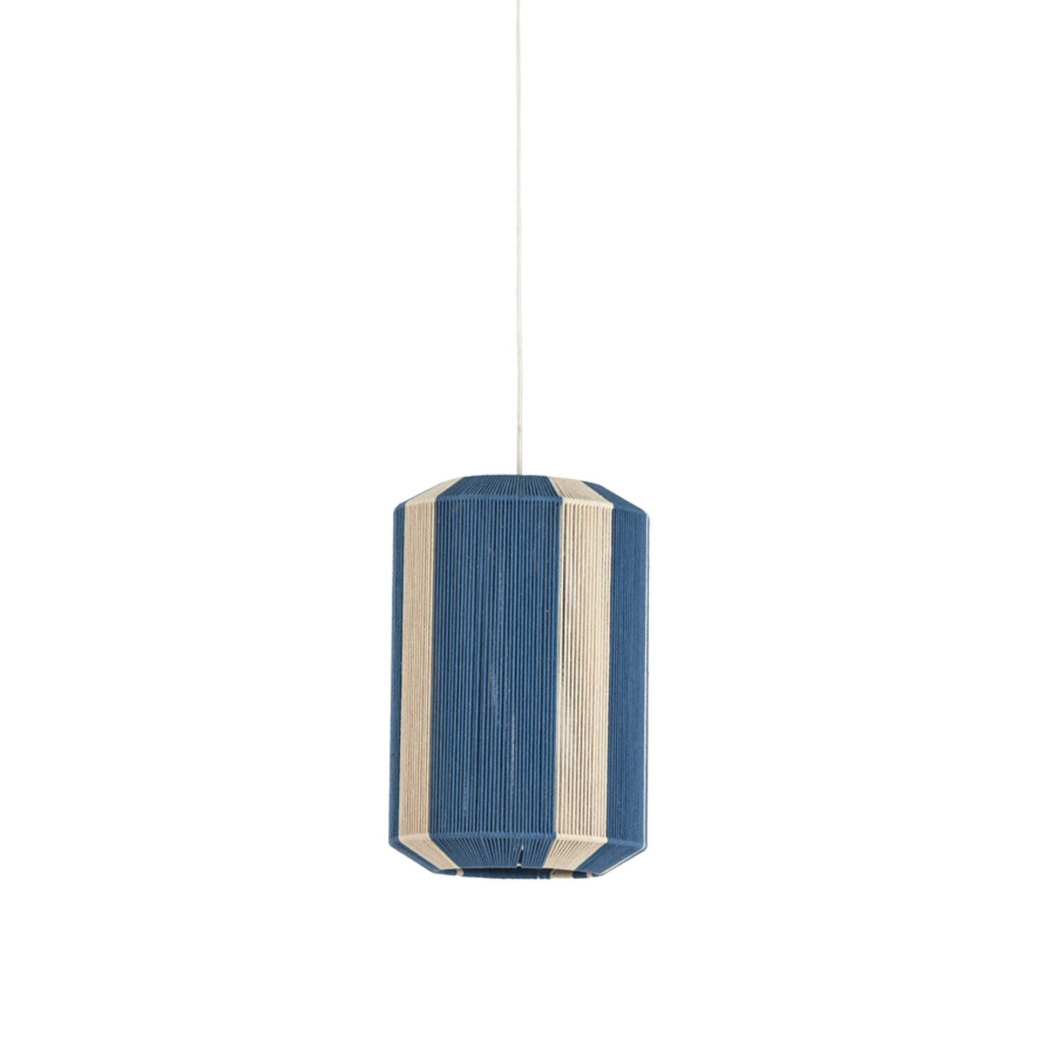 Lámpara colgante azul y blanca con patrón de rayas Light & Living Kozana - Ø 30 cm