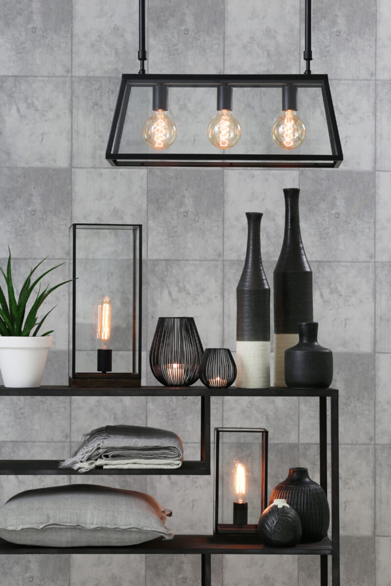 Base de lámpara negra con luz de lectura Light & Living Montana – H. 47,5 cm - Imagen 4