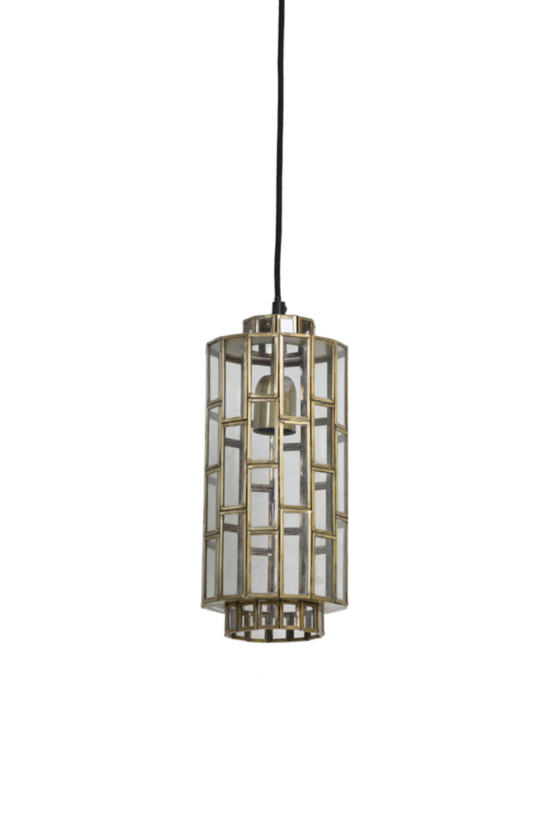 Lámpara colgante dorada con estructura geométrica tipo linterna Light & Living Sostrene - Ø 15 cm - Imagen 2