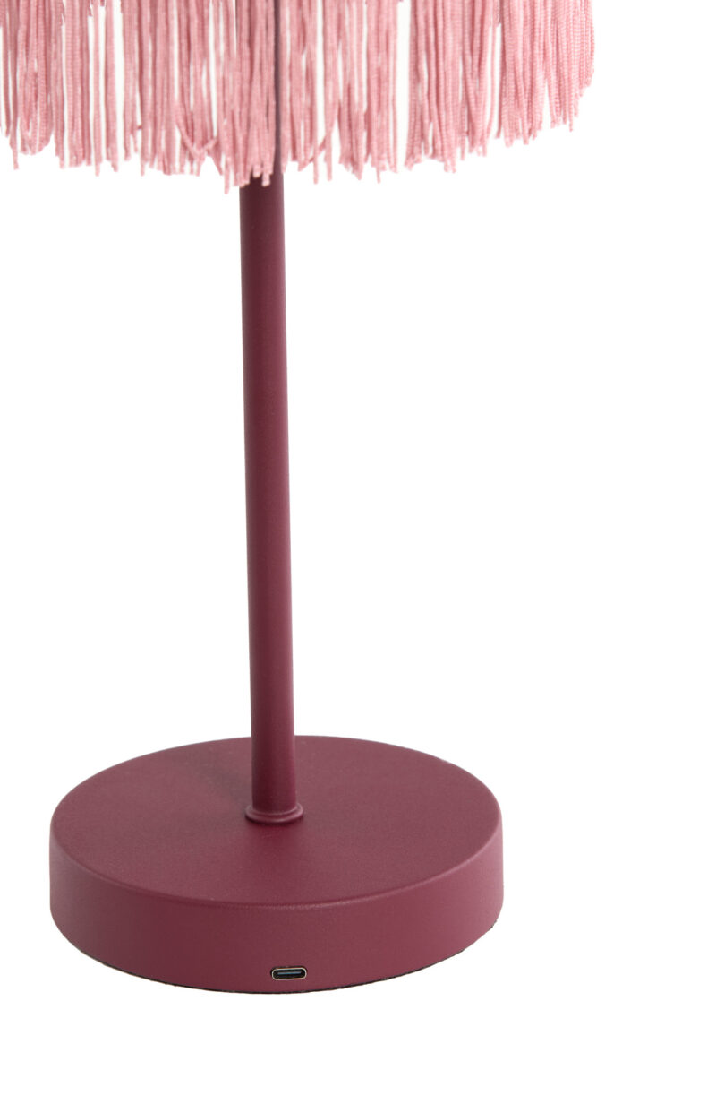 Lámpara de mesa rosa con flecos Light & Living Diny - H. 35 cm - Imagen 5
