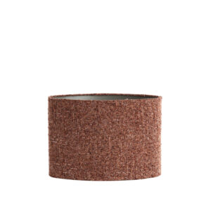 Pantalla de lámpara de tela marrón cilindro Light & Living Osire - H. 32 cm