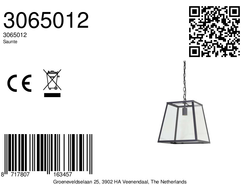 Lámpara colgante industrial con pantalla de vidrio Light & Living Saunte - Imagen 6