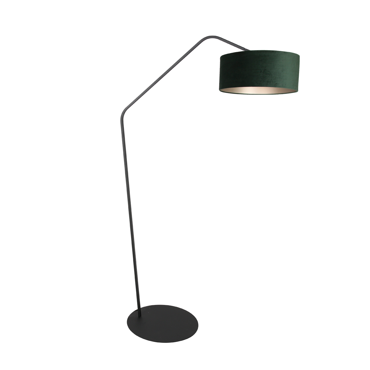 Lámpara negra con pantalla de terciopelo verde Anne Lighting ZigZag