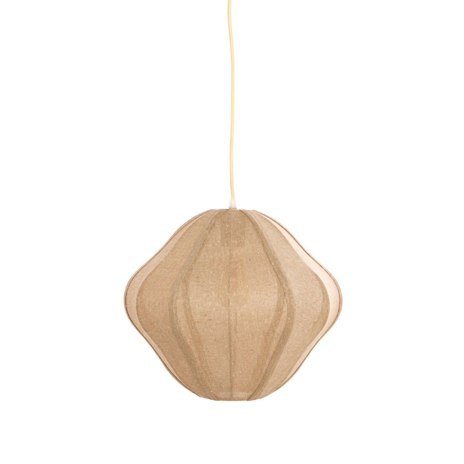 Lámpara ovalada de tela beige Light & Living Sukau - Ø 38 cm