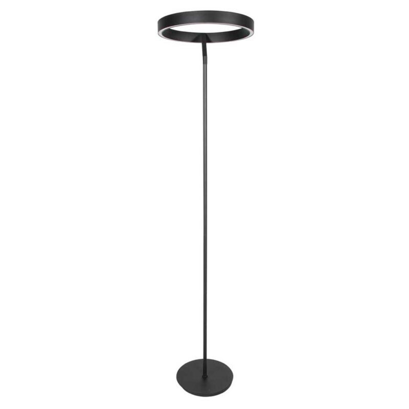 Lámpara de pie de diseño negra con anillo uplight Steinhauer Mykty - Imagen 12