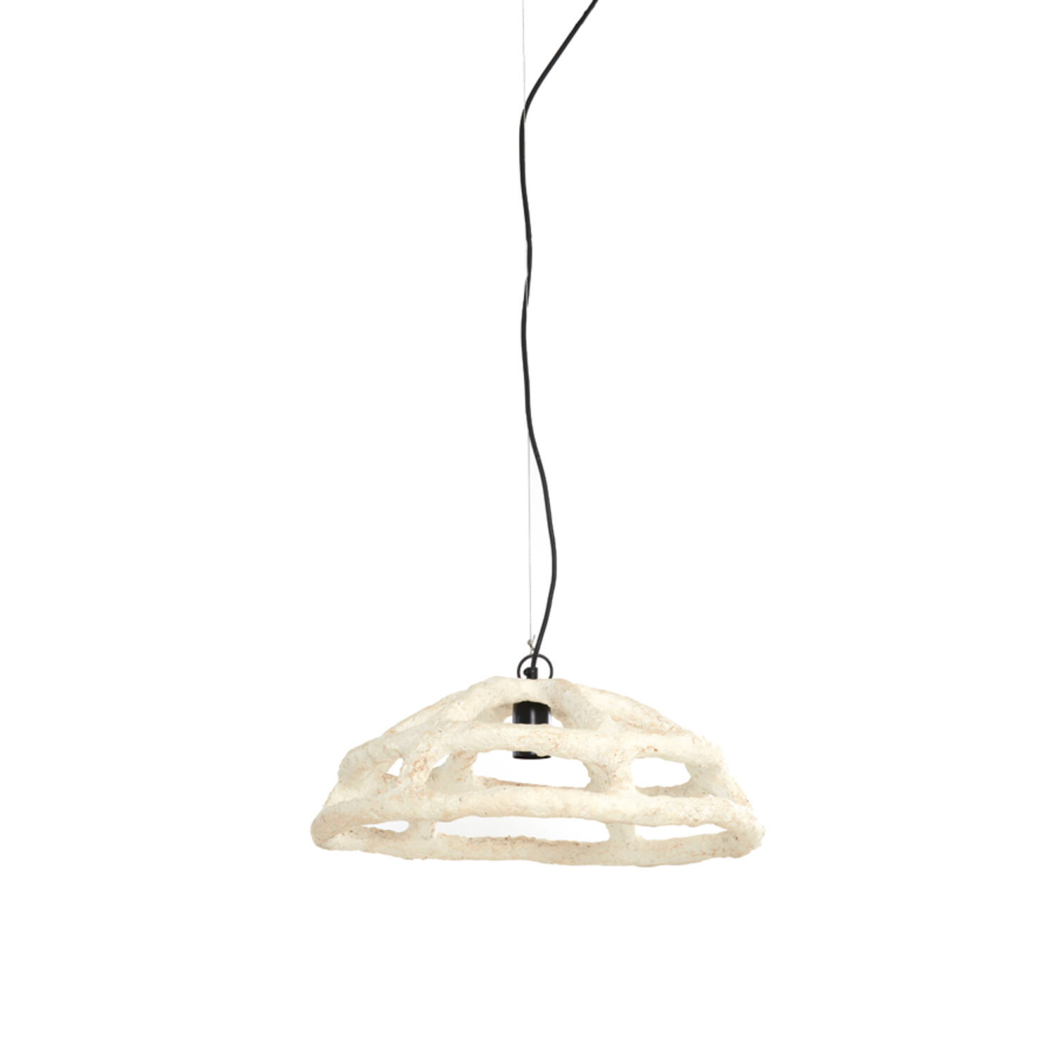 Lámpara colgante blanca de tela orgánica Light & Living Porila - Ø 52 cm