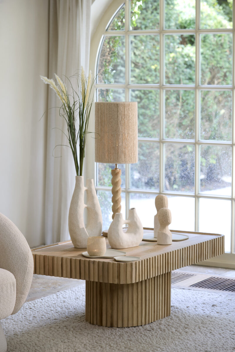 Base de lámpara de madera torneada Light & Living Nanno - H. 45 cm - Imagen 4