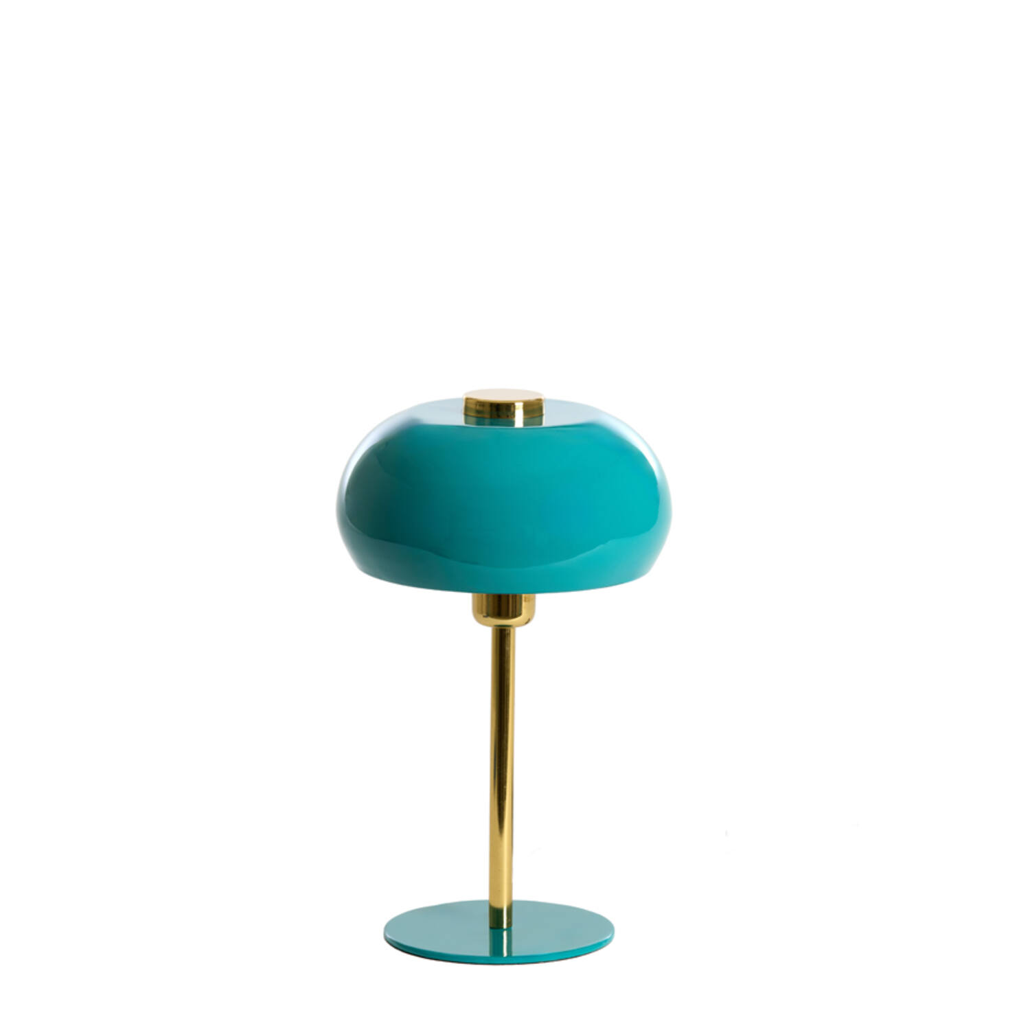 Lámpara turquesa de metal con detalles dorados Light & Living Surin - H. 34 cm