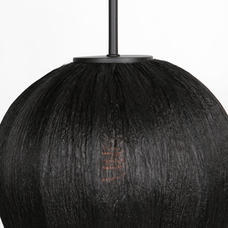 Lámpara colgante negra con pantalla de lino en forma de gota Mexlite HaloSwap - Ø 25 cm - Imagen 3