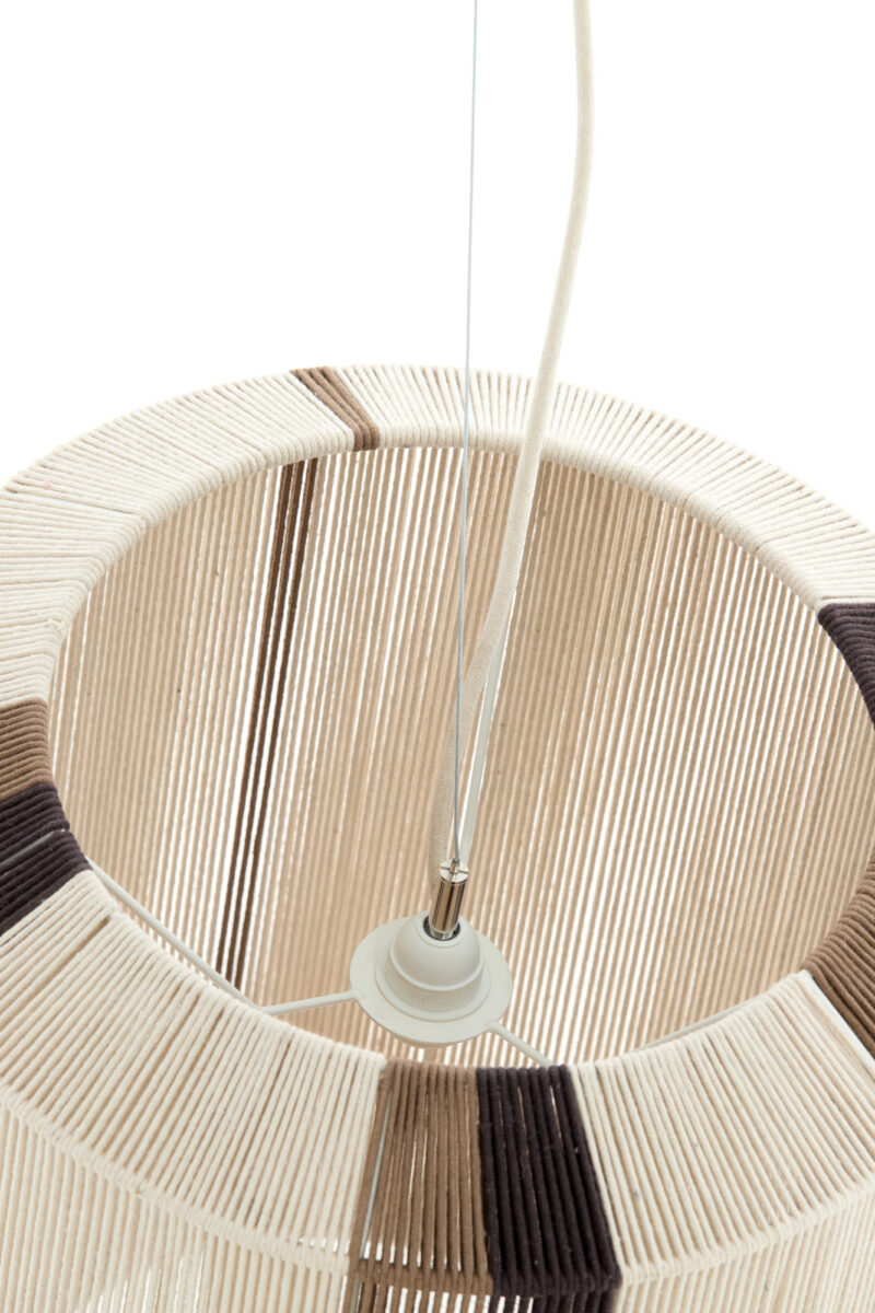 Lámpara colgante de tela marrón con rayas Light & Living Kozana - Ø 48 cm - Imagen 5