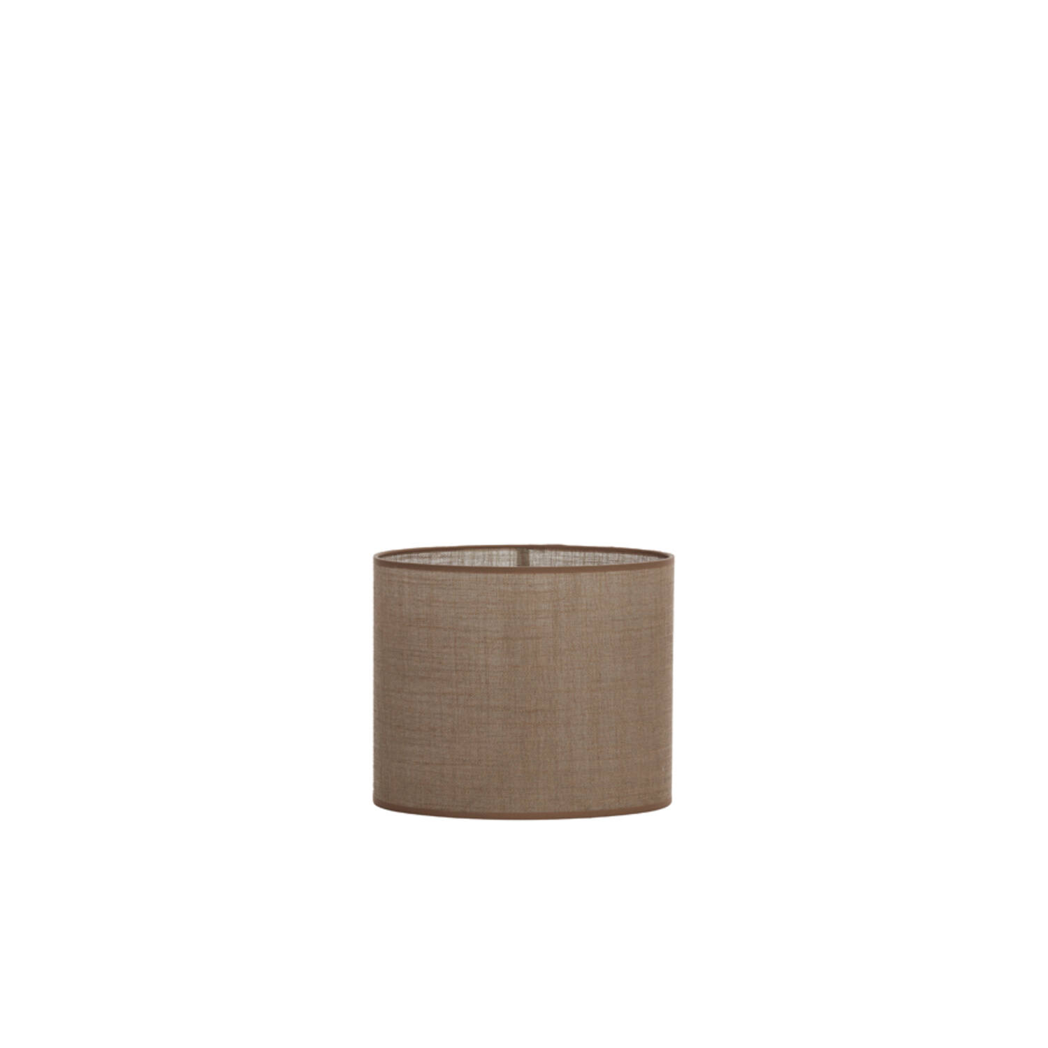 Pantalla de lámpara de lino marrón en forma cilíndrica Light & Living Caden - H. 25 cm