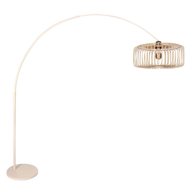 Lámpara crema moderna con pantalla de bambú Steinhauer Sparkled Light