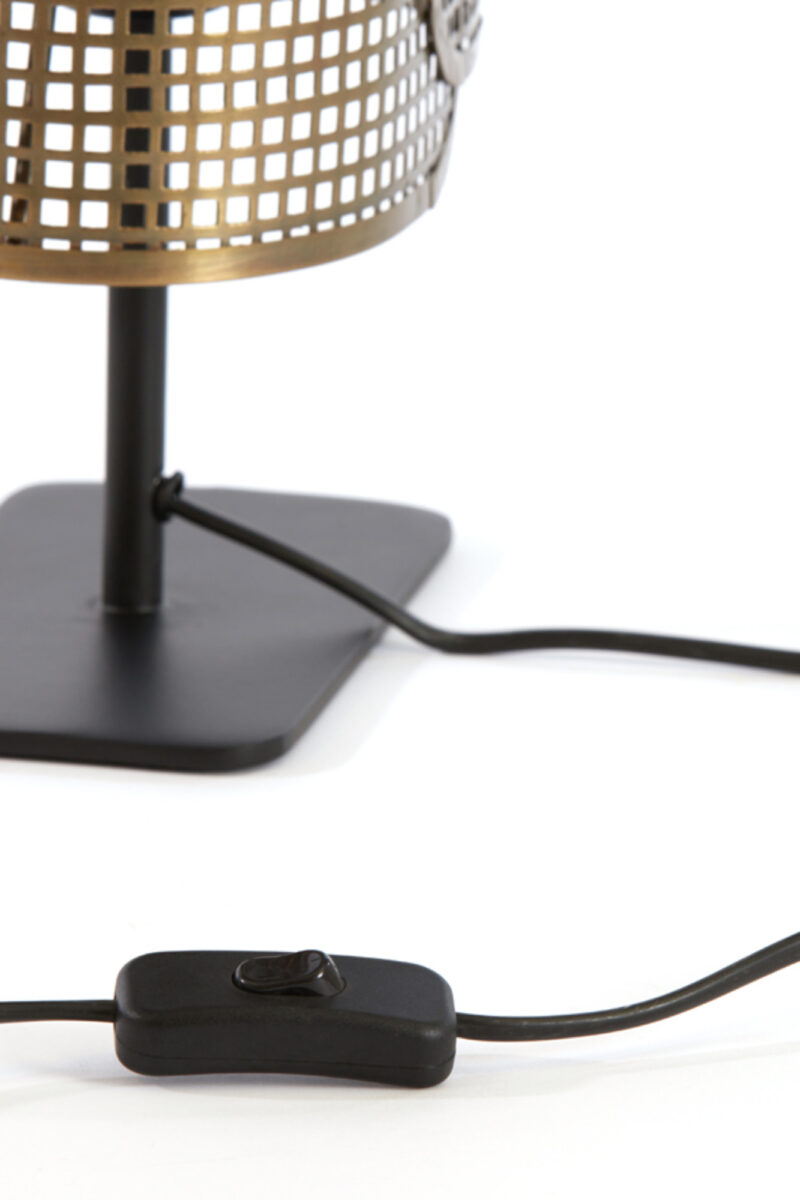 Lámpara de mesa metálica dorada Light & Living Maci con pantalla rejilla – H. 41 cm - Imagen 5
