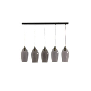 Lámpara colgante de vidrio con cinco pantallas Light & Living Lukaro – An. 104 cm